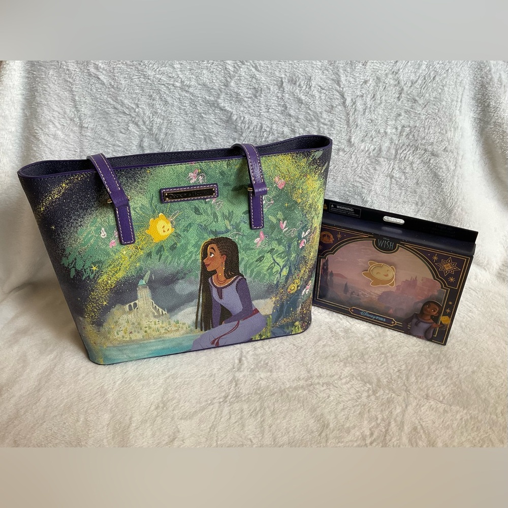 DOONEY & BOURKE Disney Asha WISH Movie Tote Bag Purse & Pin NWT